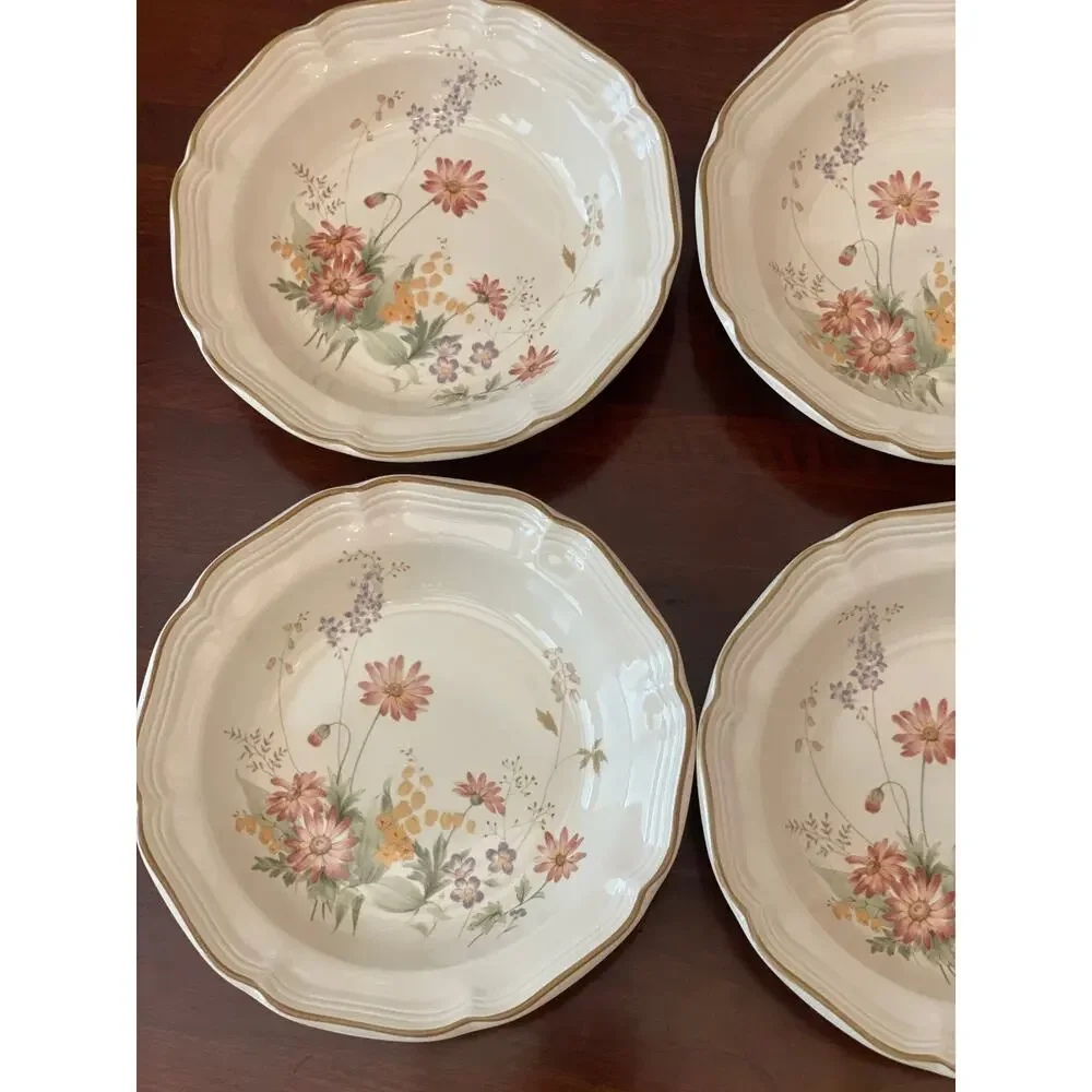 Mikasa Heritage Samantha F2017 Wildflower Floral Soup Pasta Bowls 8.5” Set of 6